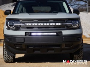 Ford Bronco Sport Front Bumper Light Bar Mount w/ 20" Single Row Black Series LED w/ White DRL